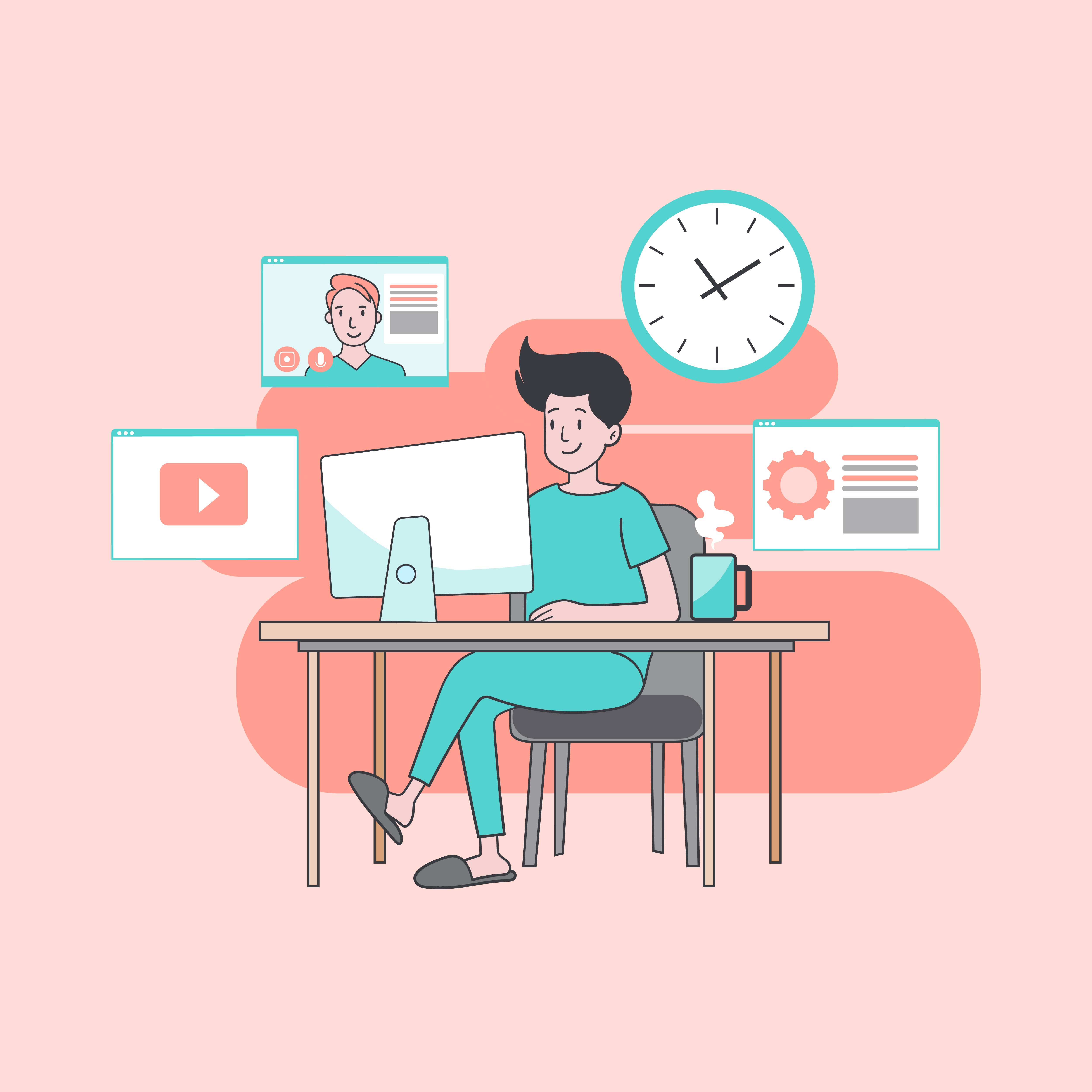 An illustration of a diverse group of candidates from around the world, representing the global talent access provided by virtual interviews.